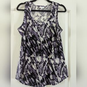 LuLaRoe Tie-Dye Black and Purple Tank Top